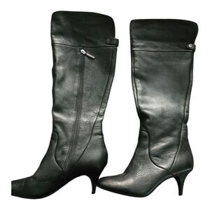 Calvin Klein Women's Black Leather Knee High Boots, 7.5 M